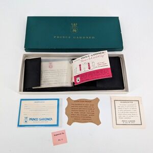 NWT Prince Gardner Registrar Black Leather Wallet Vintage Billfold & Ephemera